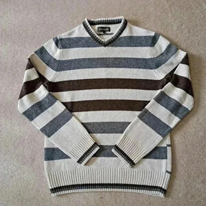 Denver Hayes Striped Sweater Men's  Size Small Classic Fit Cotton Blend
